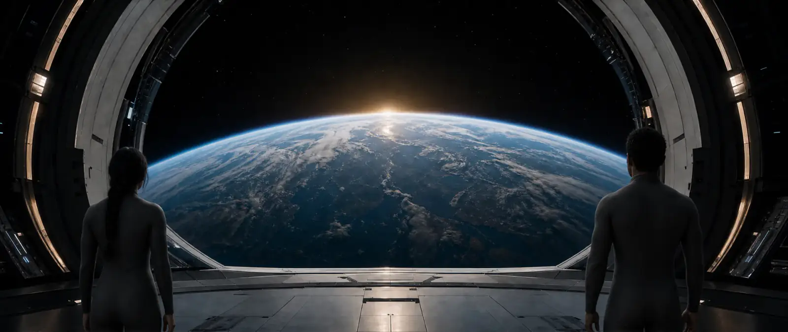 Aletheia and Veritas look at Earth from the Arca spacecraft