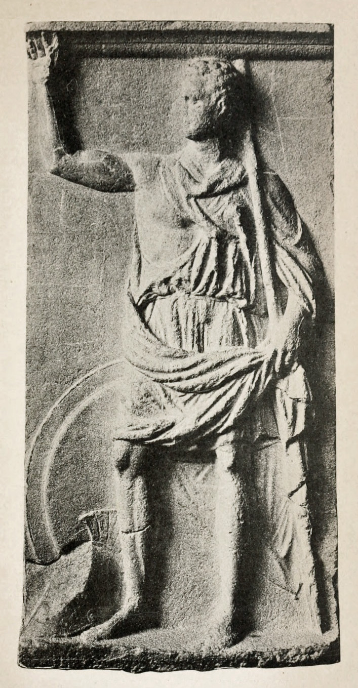 Lámina de 1881 de un molde del relieve de Kleitor tradicionalmente relacionado con Polibio