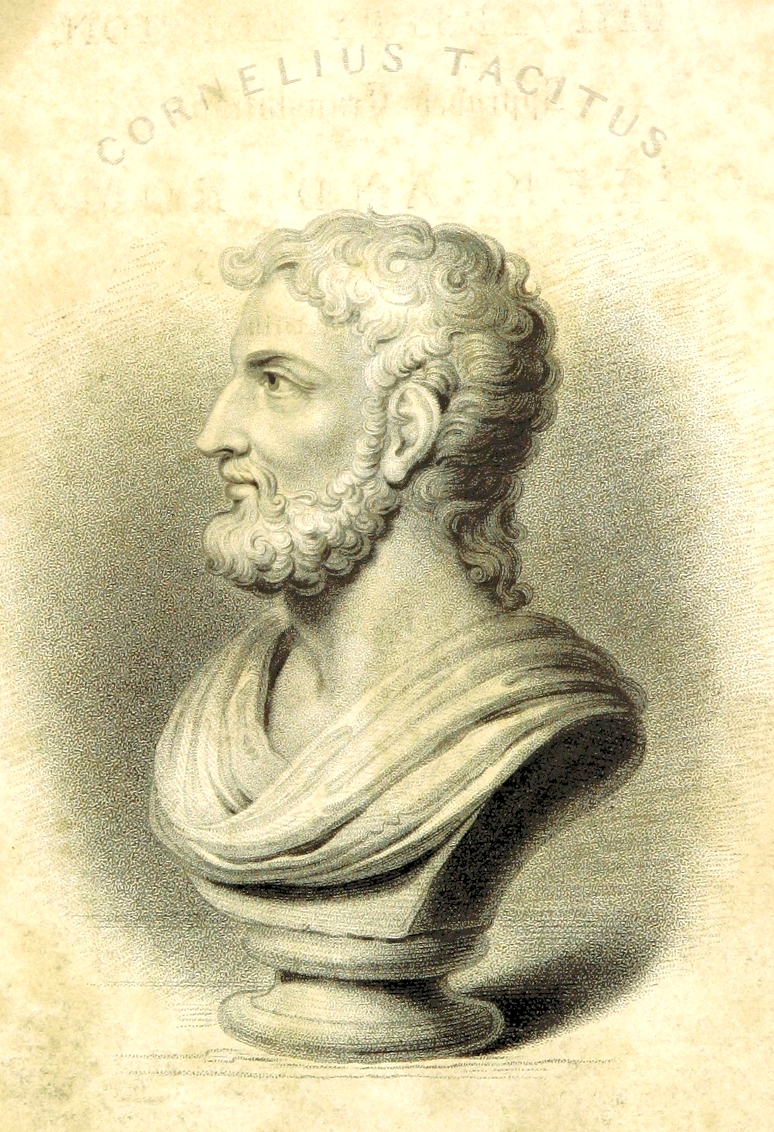 Grabado retrospectivo de Cornelio Tácito en una edición de sus obras de 1829, British Library