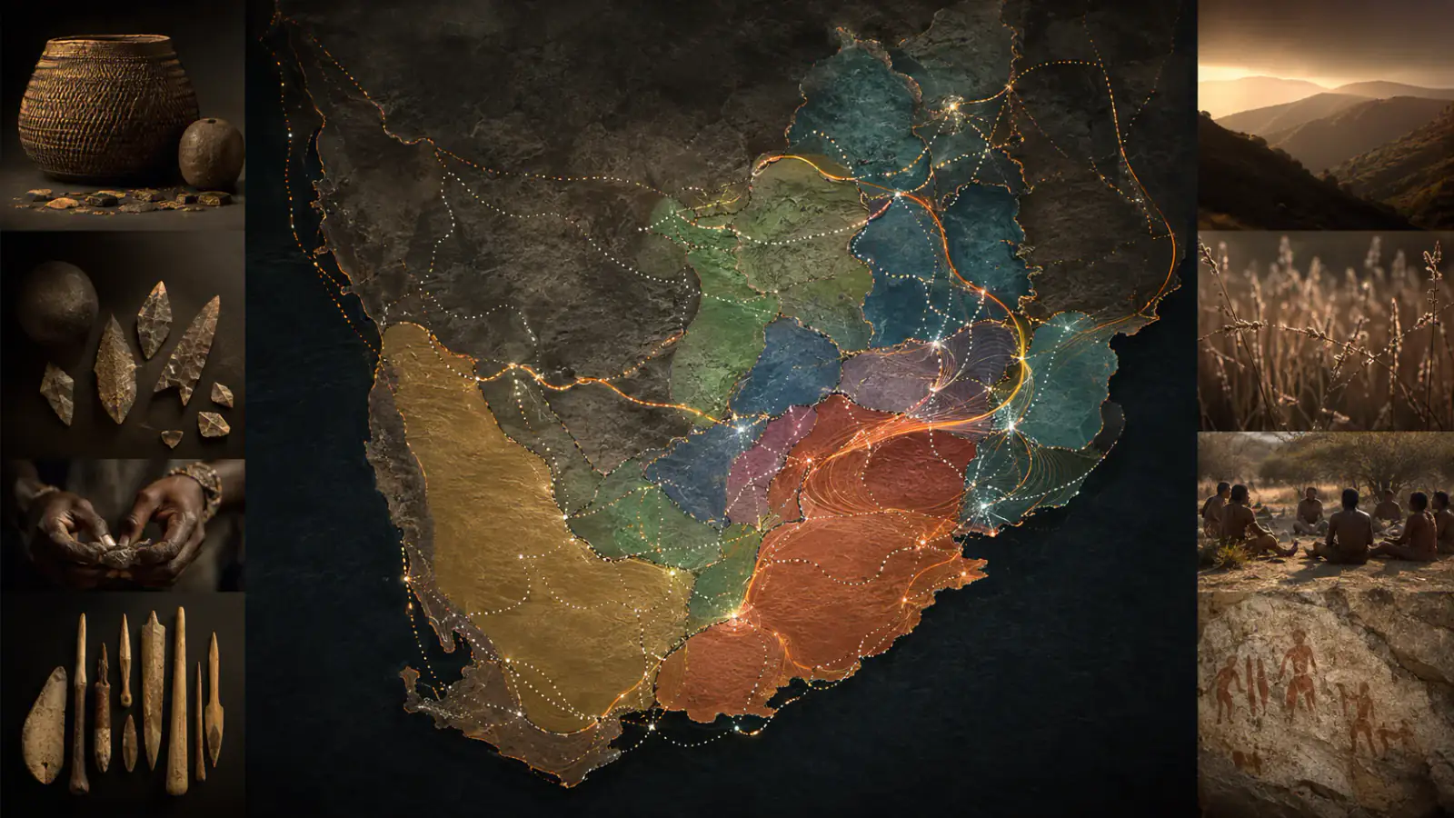 Mapa sonoro que separa familias Khoe, Kx’a y Tuu y lenguas bantúes con clics