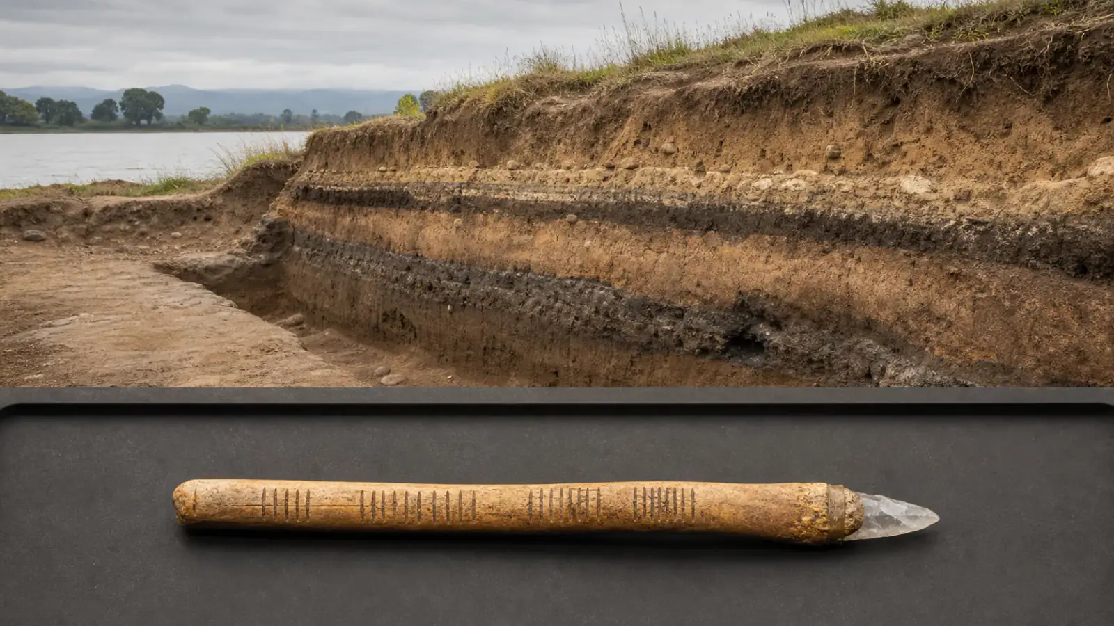 Reconstrucción editorial de un pequeño contexto arqueológico forestal de África central sin atribución étnica