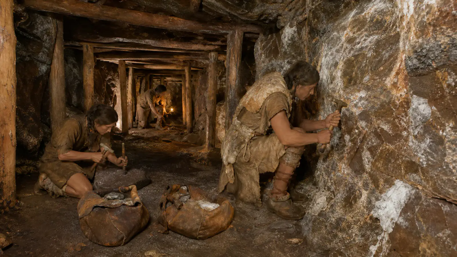 Recreación histórica específica de Los mineros prehistóricos de Hallstatt, Hallstatt-Dachstein/Salzkammergut, Austria, Especialmente siglos VIII–V a. C.