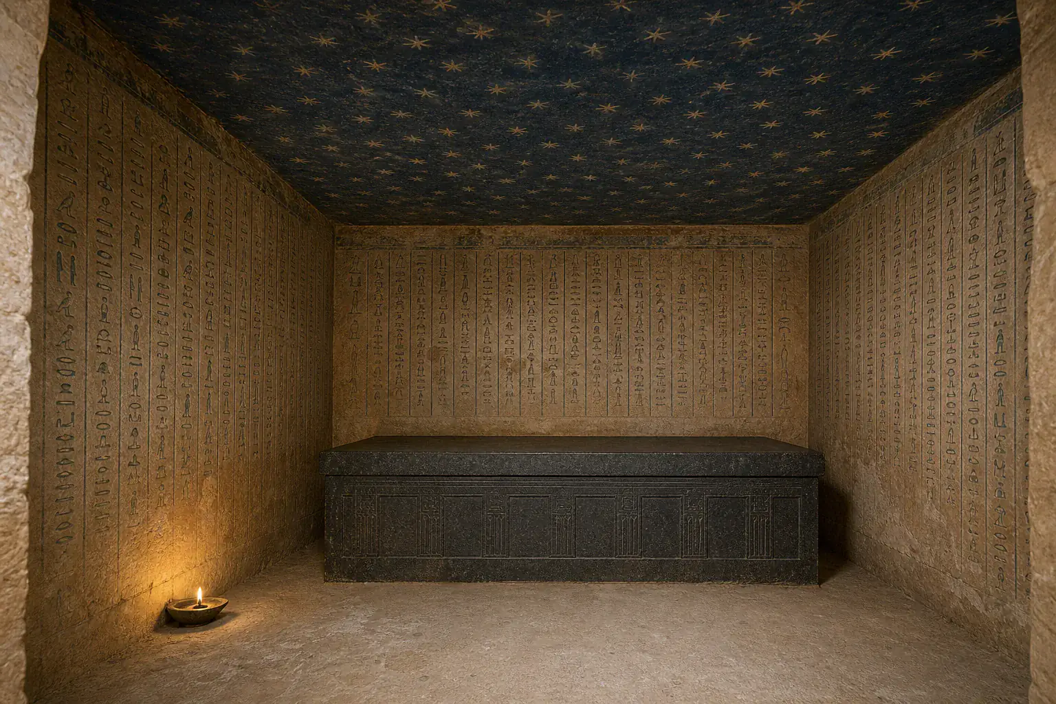 Recreación histórica específica de Cuando la tumba empieza a hablar, Saqqara, Egipto, ca. 2350–2180 a. C.