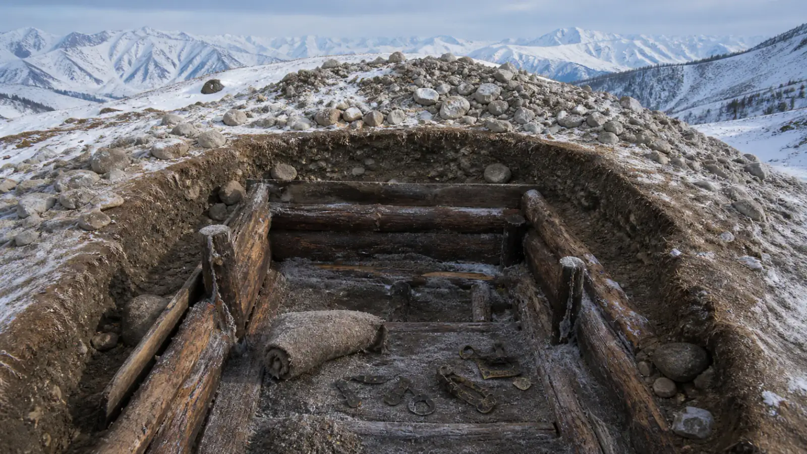 Recreación histórica específica de El permafrost de los kurganes de Pazyryk, Pazyryk y otros valles del Altái, Siglos V–III a. C.