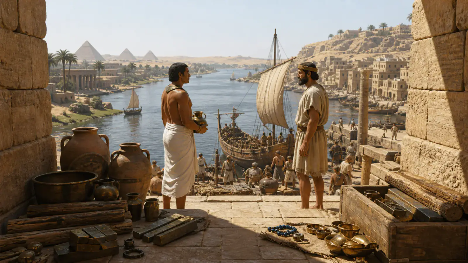 Umbral visual hacia el museo de Egipto