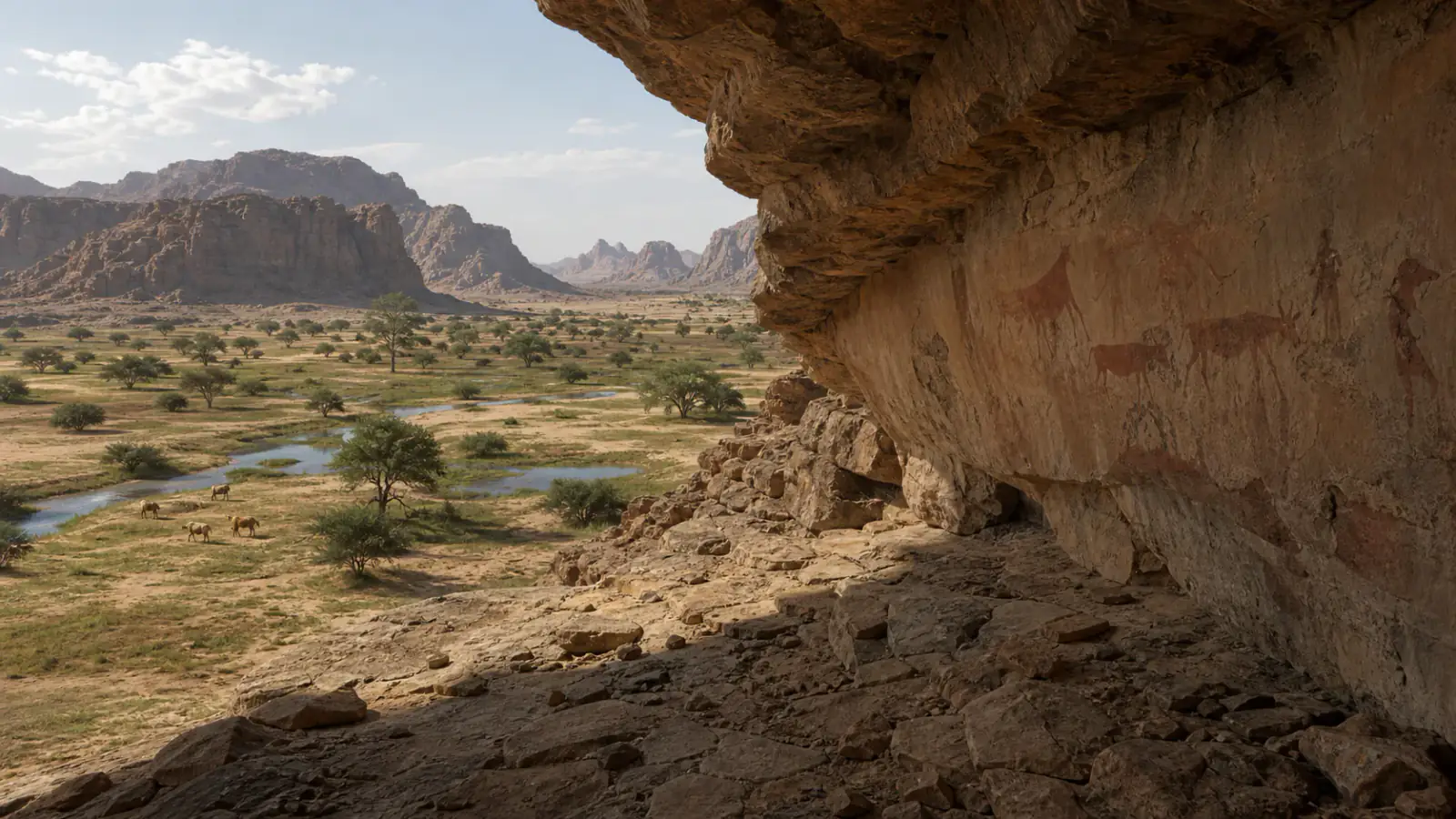 Recreación histórica específica de Tadrart Acacus y un Sahara cambiante, Tadrart Acacus · Libia, Larga duración anterior y contemporánea