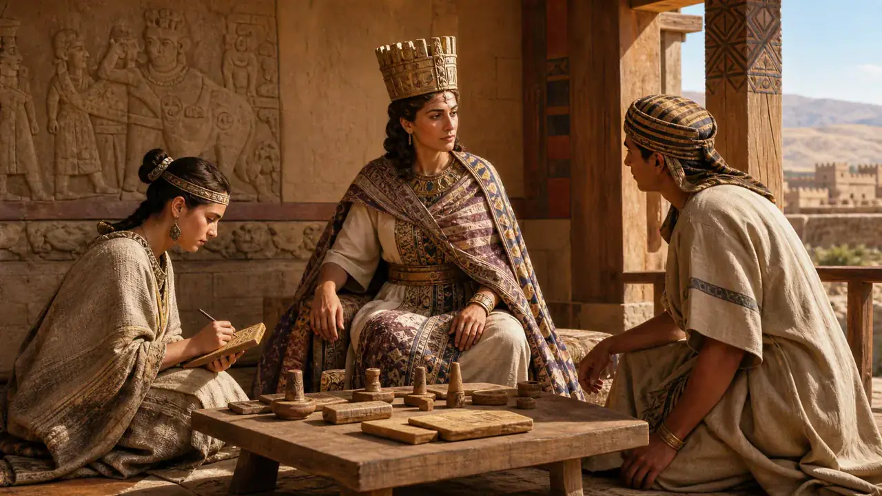 Recreación histórica específica de La reina que escribió de igual a igual a Ramsés II, Hattusa, Kizzuwatna y red diplomática Hatti–Egipto, Siglo XIII a. C., especialmente c. 1270–1210 a. C.