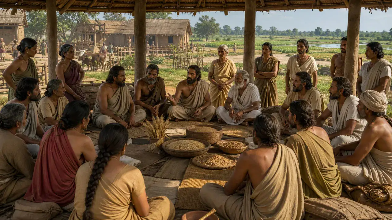 Recreación histórica específica de El ritual ayudó a convertir alianzas en instituciones, Doab del Ganges-Yamuna y regiones vecinas, Aproximadamente 1000–700 a. C.