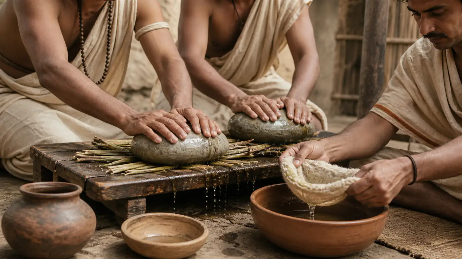Recreación histórica específica de La bebida central del ritual perdió su identidad botánica, Noroeste del subcontinente; transmisiones regionales posteriores, Estratos rigvédicos; tradición ritual posterior