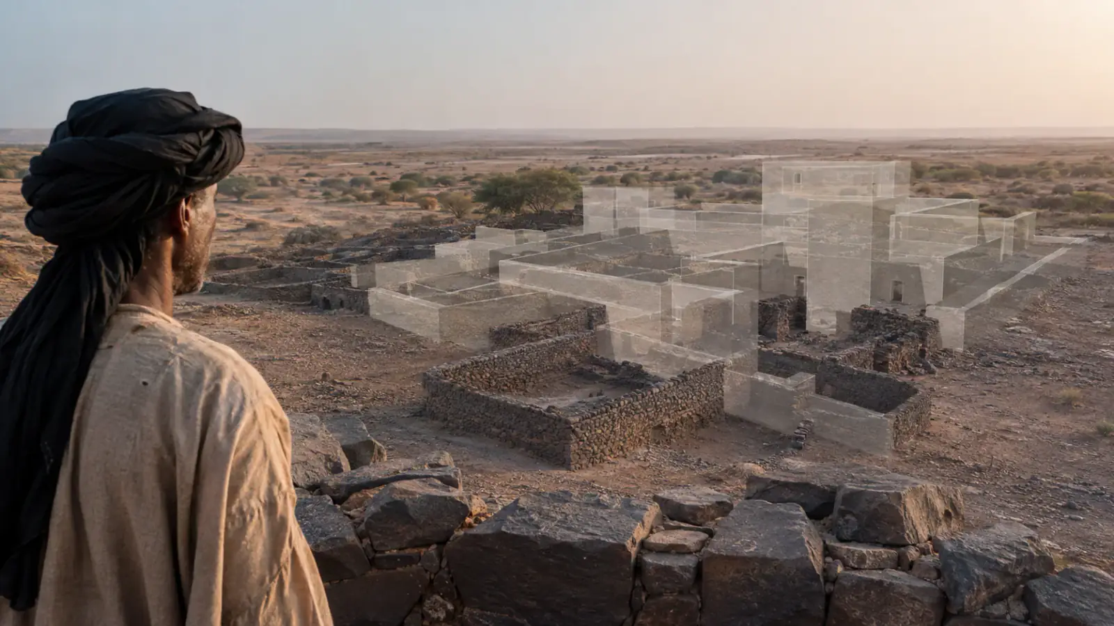Propuesta visual para Arquitectura doméstica y recintos de Dhar Tichitt, Dhar Tichitt–Walata y valle de Gorbi, Mauritania
