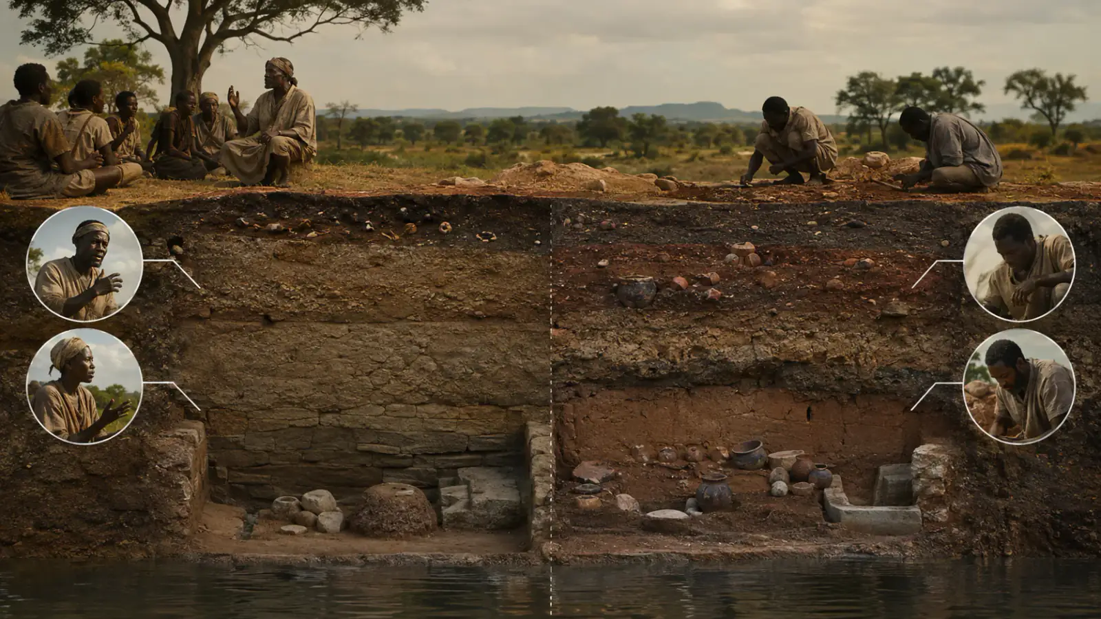 Propuesta visual para Secuencias estratigráficas de Dia-Shoma y Dia-Mara, Dia, delta interior del Níger, Mali