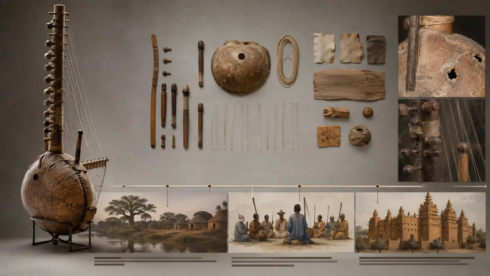 Propuesta visual para Kora mandinka del siglo XIX, Senegambia