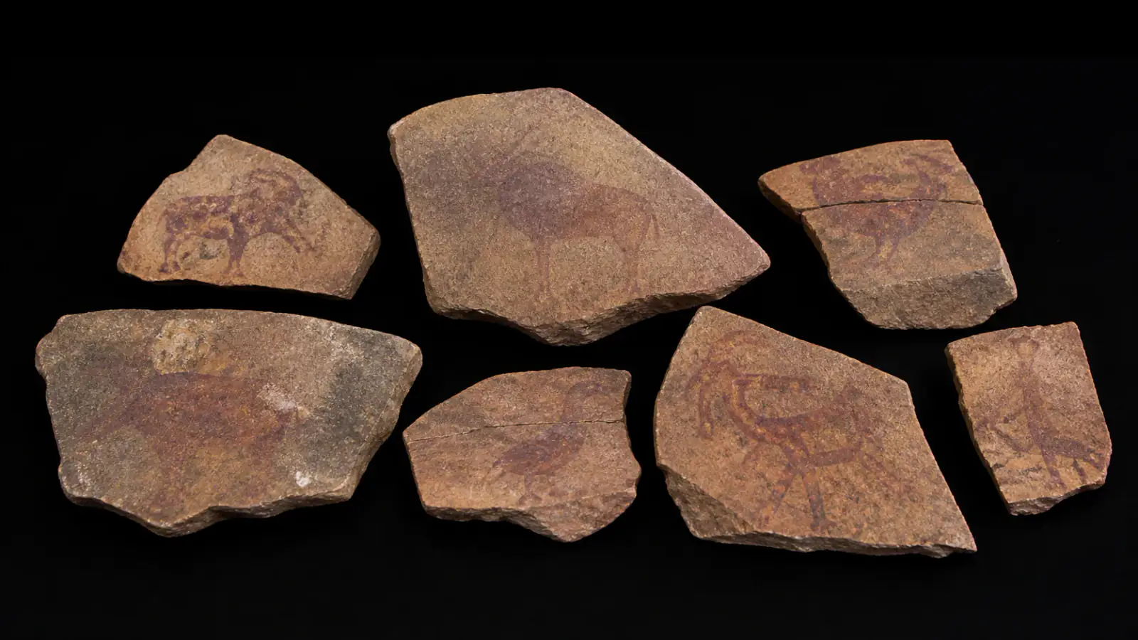 Recreación histórica específica de Las piedras pintadas de Apollo 11, Apollo 11 Cave · Namibia, ≈25.500–23.500 a. C.