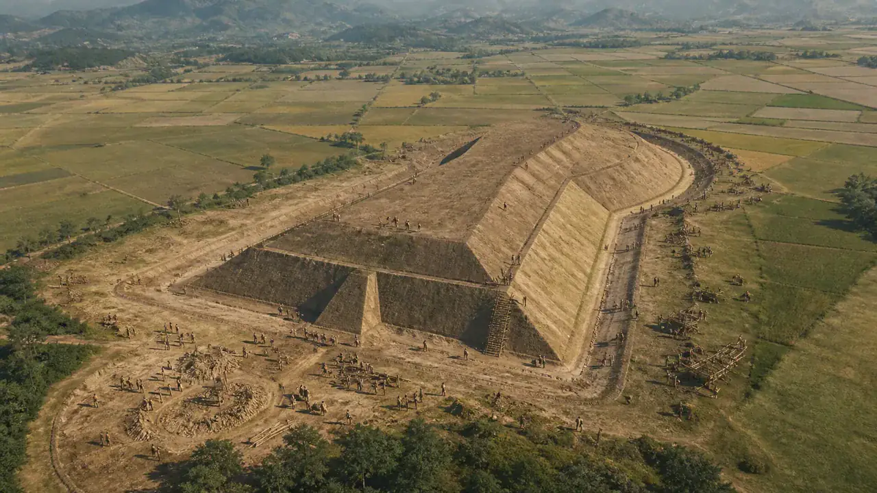 Recreación histórica específica de Hashihaka y el umbral del período Kofun, Hashihaka, Sakurai, Nara, Mediados del siglo III d. C.