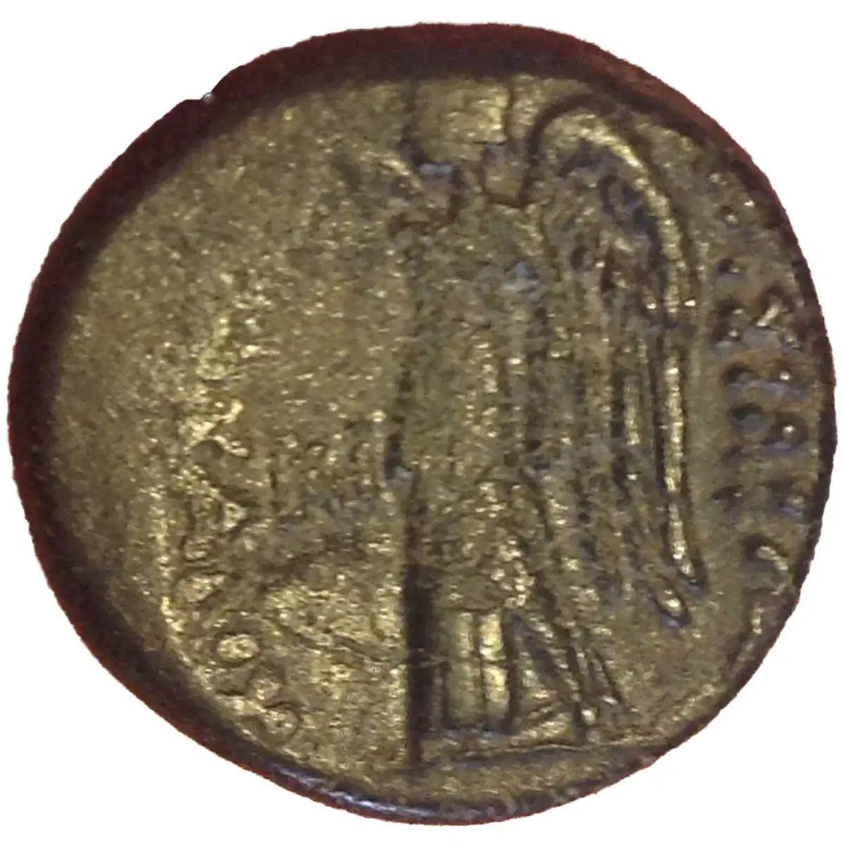 Reverso de una moneda de Cavarus, con Nike y leyenda real. Testimonio numismático del reino de Tylis, no retrato del gobernante.