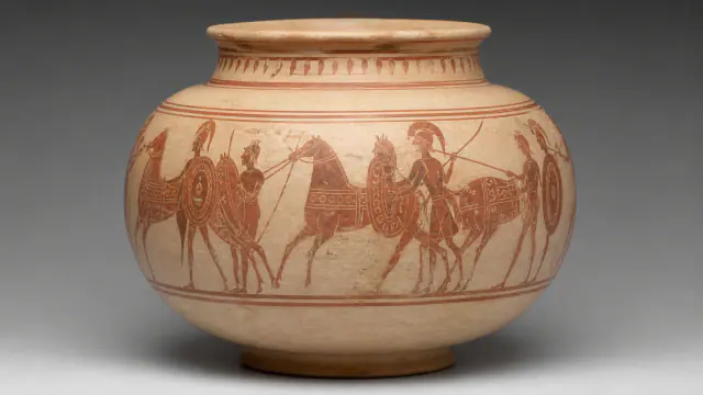 Imagem de Guerreiros que avançam em redor do vaso