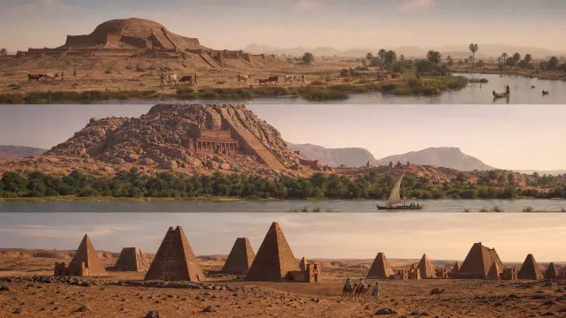 Reconstituição histórica específica de Dois reinos, não um nome contínuo, Núbia e vale médio do Nilo, c. 2500 a. C.–350 d. C.