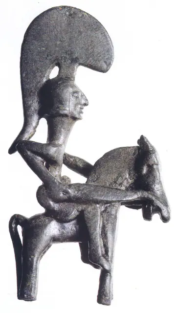O chamado Guerreiro de Moixent. Figurinha ibérica de bronze datada de cerca de 400 a.C. Também chamada Cavalo de La Bastida. Encontrada em Partida de la Bastida de les Alcuses, em Moixent (província de Valência, Espanha).